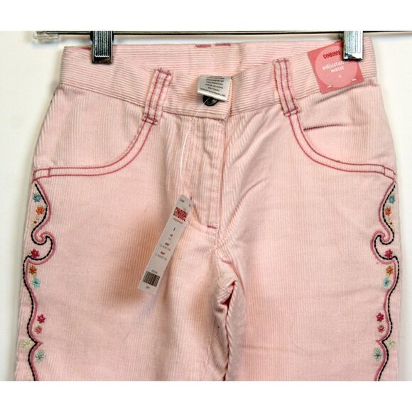 2006 Gymboree Park City Luxe Pink Corduroy Western Seam Pants sz 5 10 NWT Flared - Picture 2 of 6
